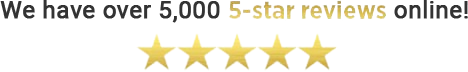 Text: We have 1,000 5-star reviews online! 