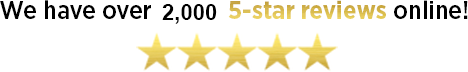 Text: We have 1,000 5-star reviews online! 